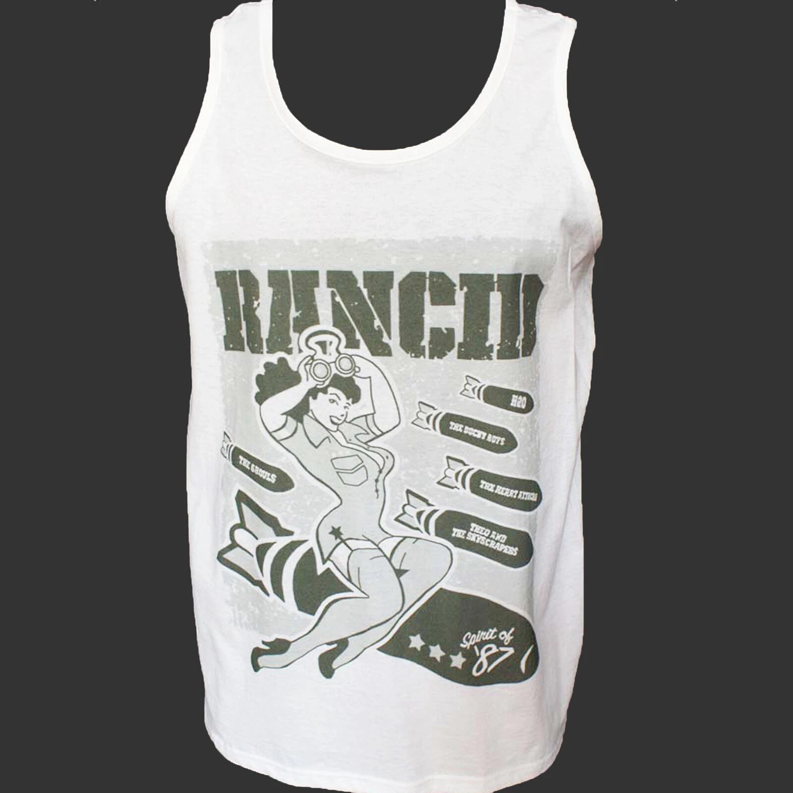 Rancid Punk Rock Hardcore T-SHIRT vest top unisex white S-2XL