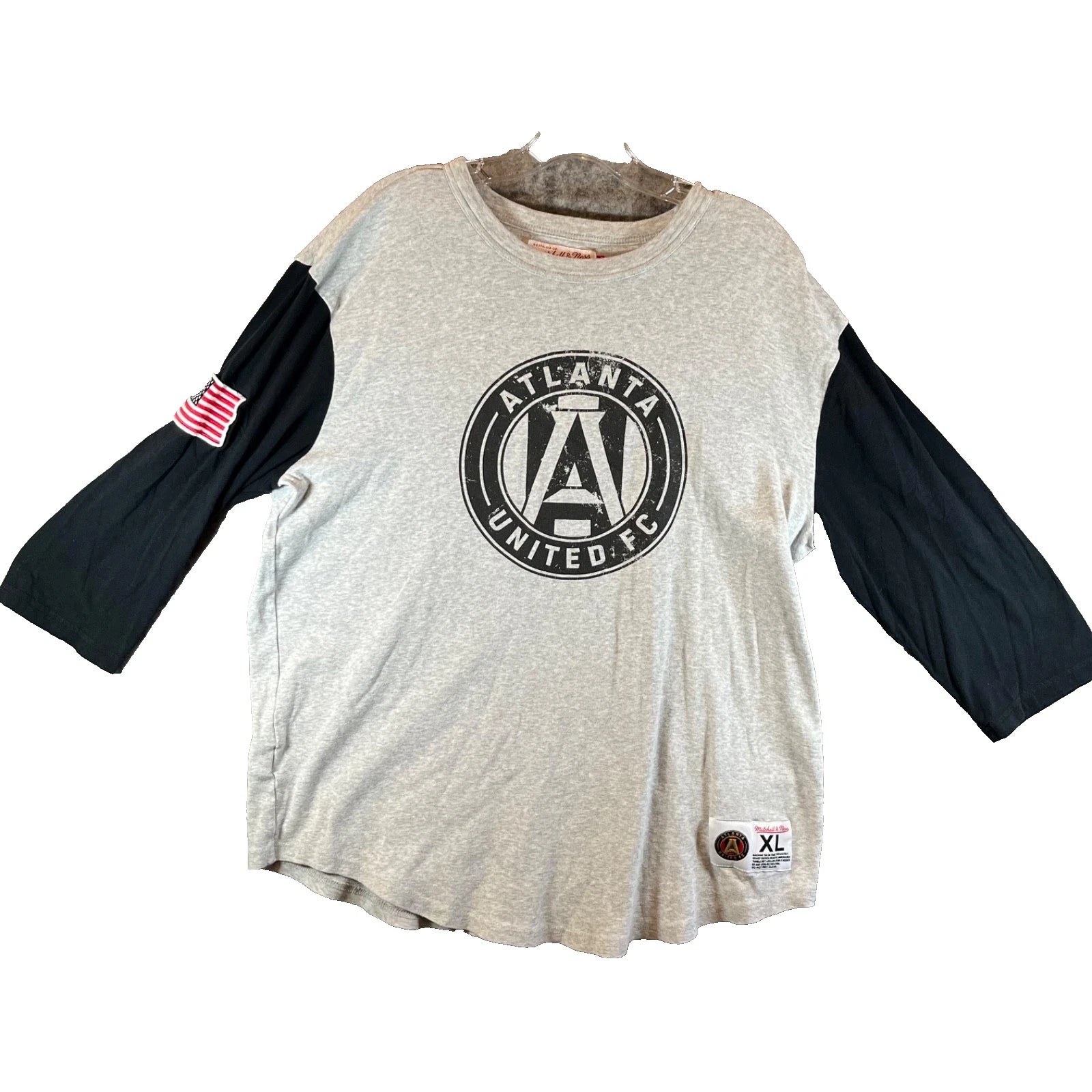 Mitchell And Ness  Atlanta United FC Soccer Shirt Mens XL Gray Graphic Logo Flag