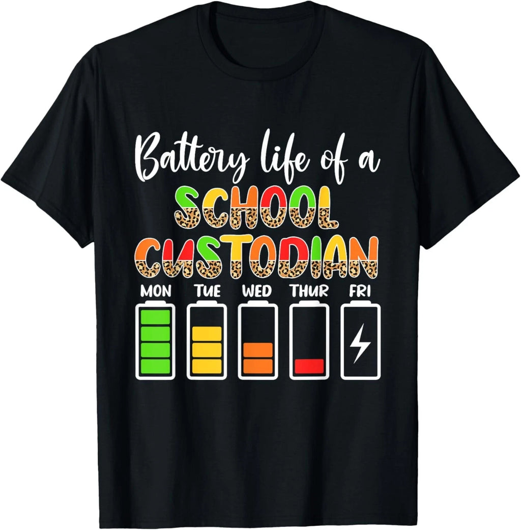 School Custodian Battery Life School Janitor Gift Unisex T-Shirt
