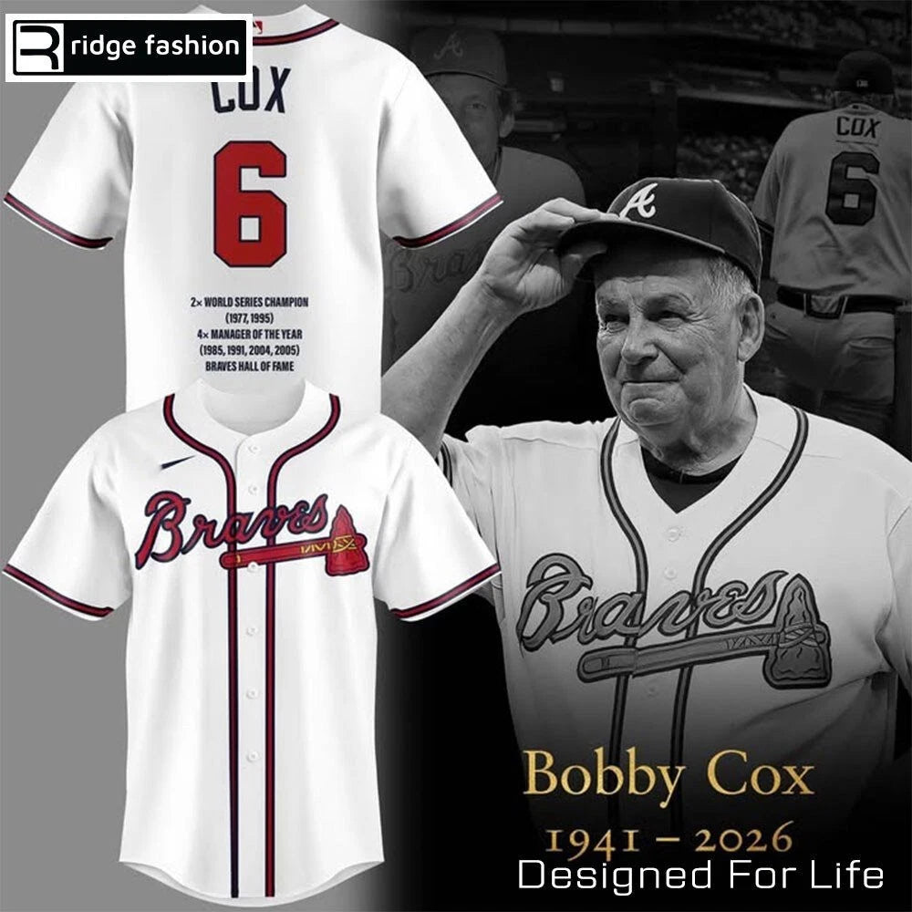 Bobby Cox Memorial Jersey 3D Baseball jersey L449