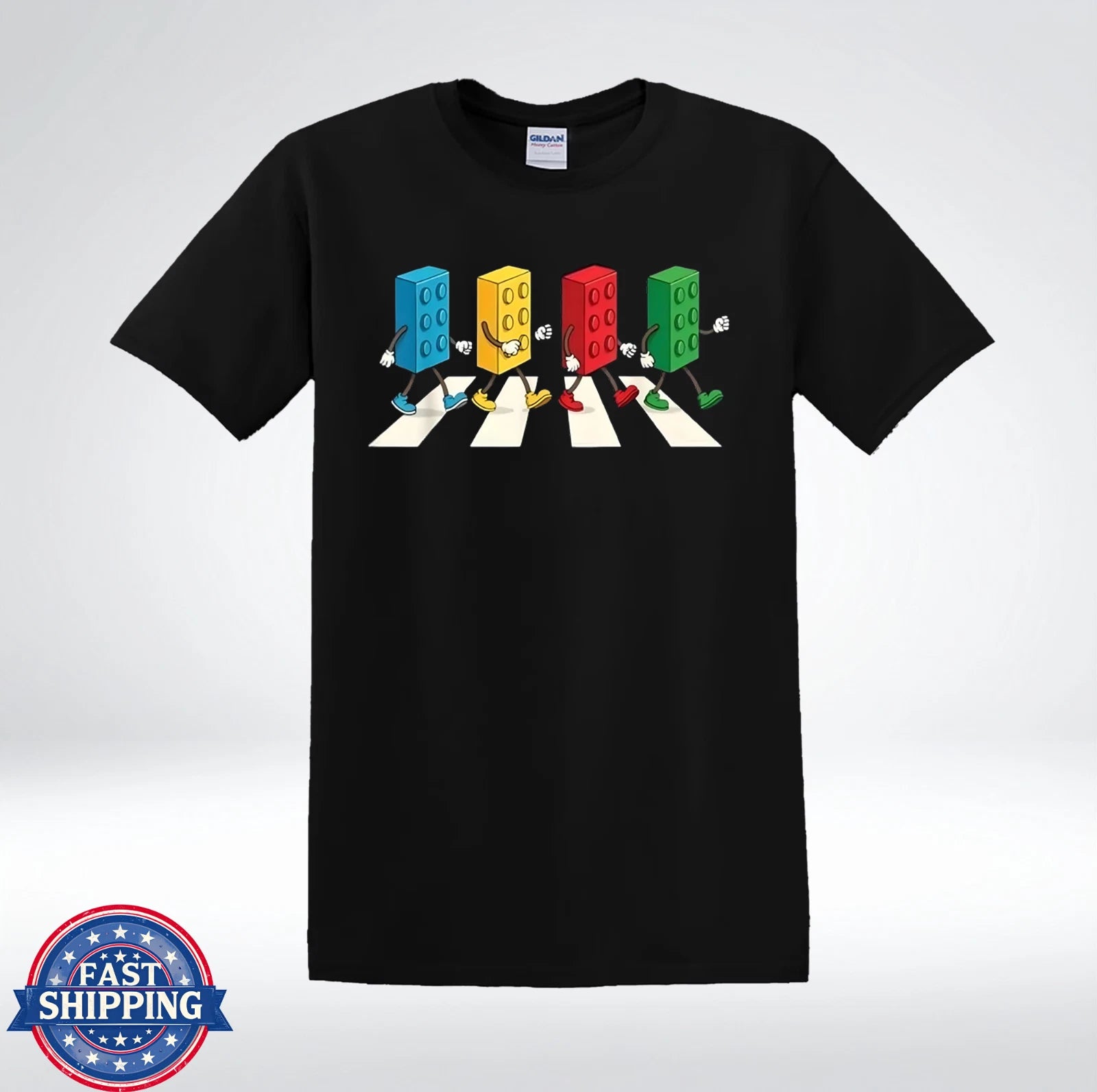 Building Blocks Abbey Road Parody Toy Lover T-Shirt