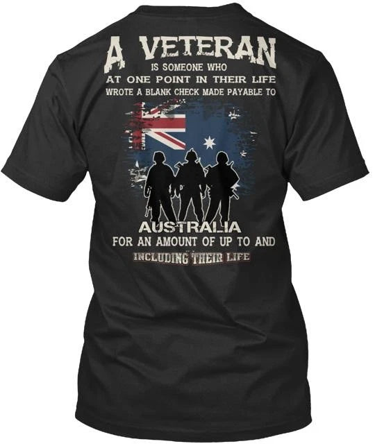 Veteran Australian T-Shirt Made in the USA Size S to 5XL