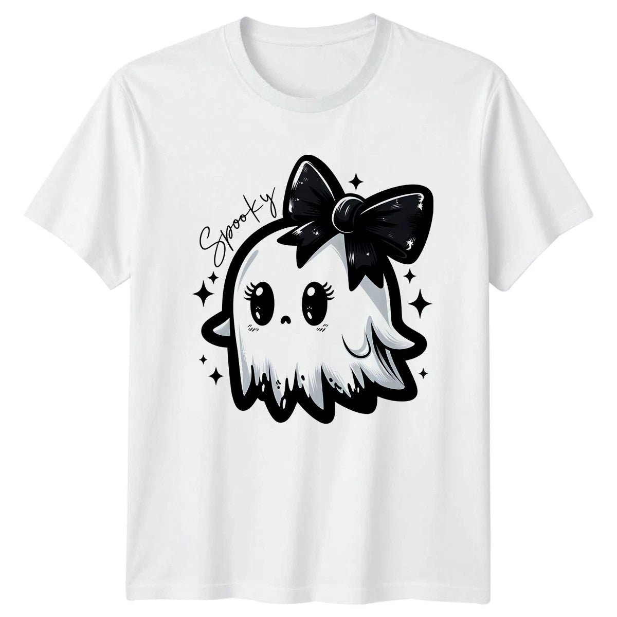 Spooky Womens T-Shirt Cute Ghost Halloween Halloween Gift For Her
