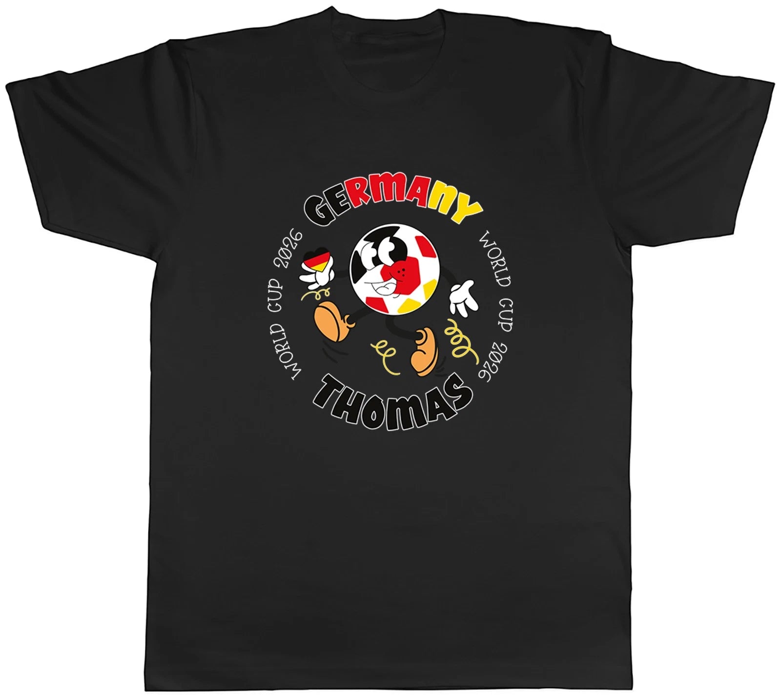 Personalised Germany World Cup Heart Football Fan Mens T-Shirt Tee Gift Top