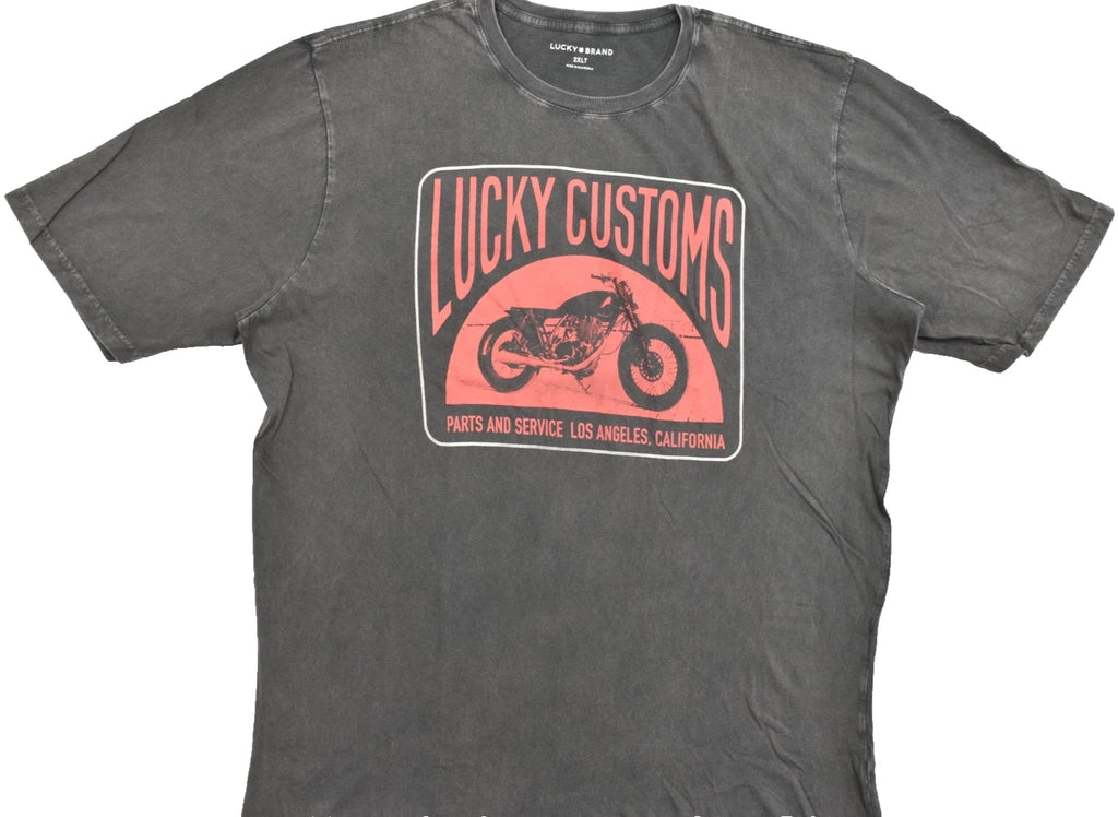 Lucky Brand Men's Lucky Customs Tee Short Sleeve Raven Crew Neck Size 2XLT NEW