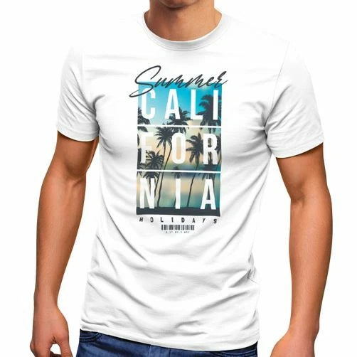 Men's T-Shirt Summer California Holidays Summer Palm Trees Photo Print Print