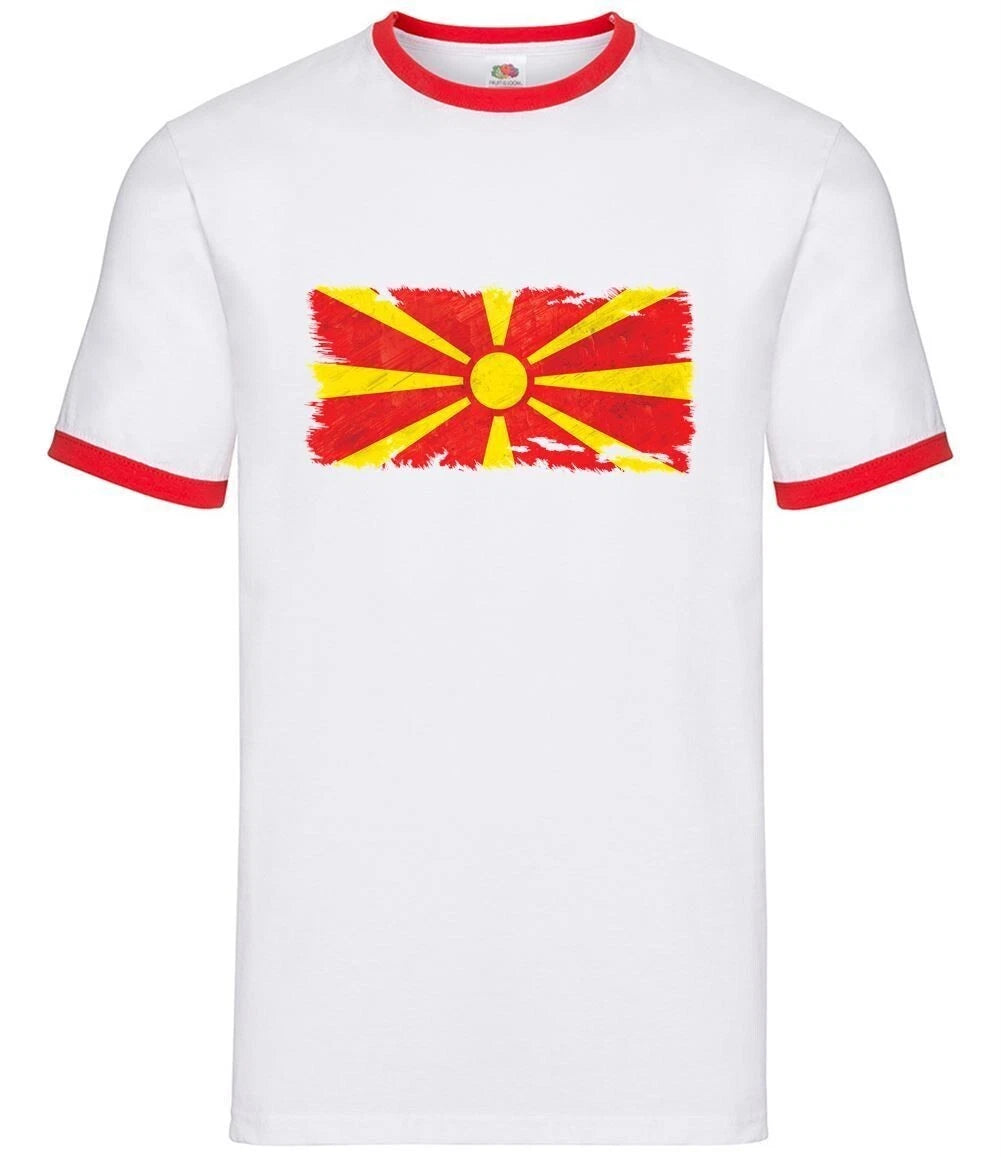 Mazedonien Grunge Stil Flagge - Herren Ringer - Country Reise Flaggen Heim