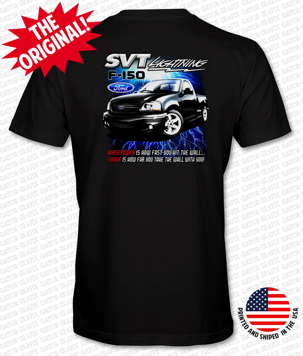 Ford SVT Lightning 2001-2002 Black Truck Full Color DTG PRINTED T-Shirt