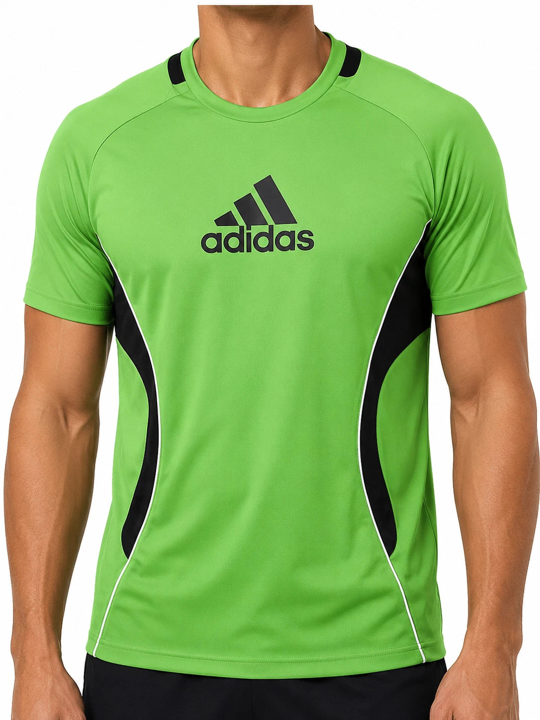 Adidas Men's Green Climacool Jersey L Short Sleeve Crewneck
