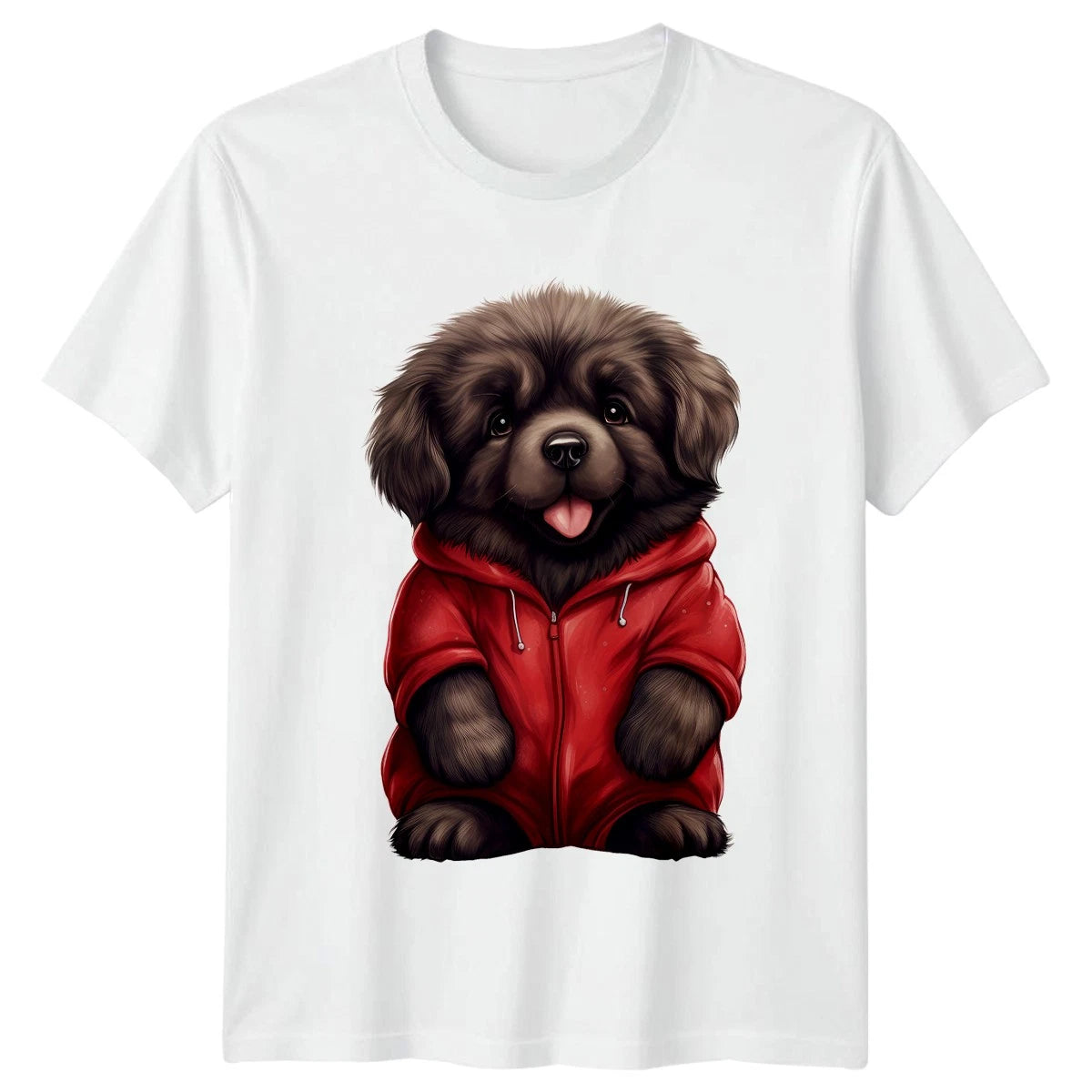 Cute Dog In Hoodie Animals Dogs Mens T-Shirt Womens Tee Graphic Top Puppy Design