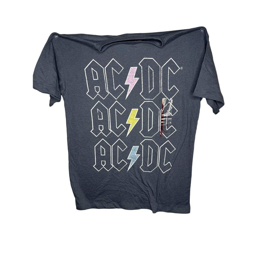 AC/DC Graphic Print T-shirt Short Sleeve Tee Size Small Black