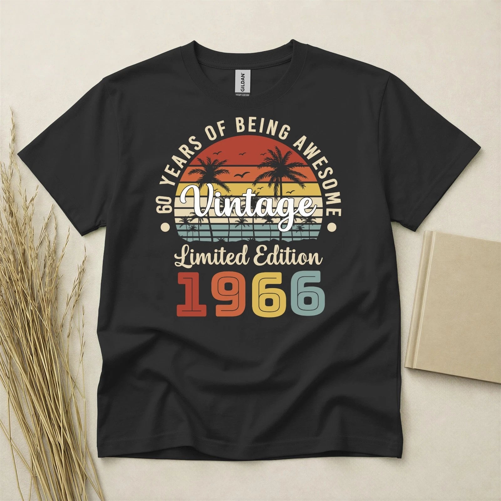60th Birthday T Shirt Born In 1966 Gift 60 Year Old T-Shirt Vintage Style Tee