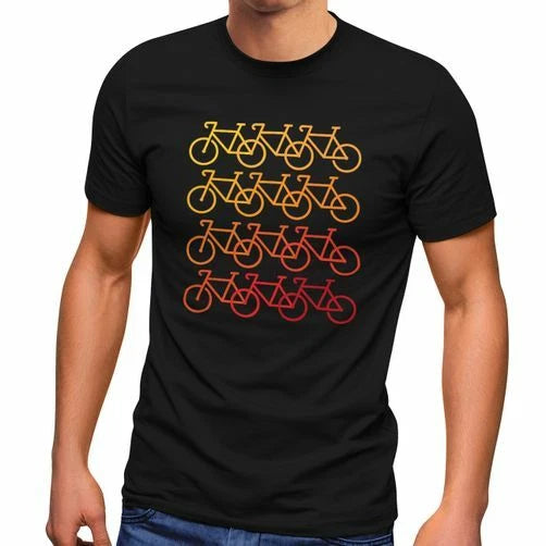 Mens T-Shirt Bicycle Motif Gift For Cyclists Bike Fun Shirt Saying