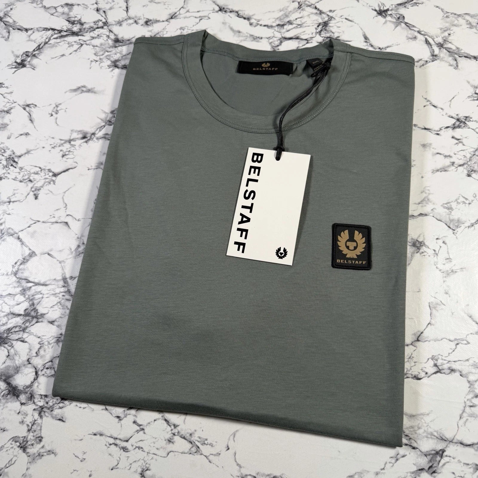 BELSTAFF Mens Mineral Green Phoenix Logo T Shirt SIZE 2XL XXL BNWT Authentic