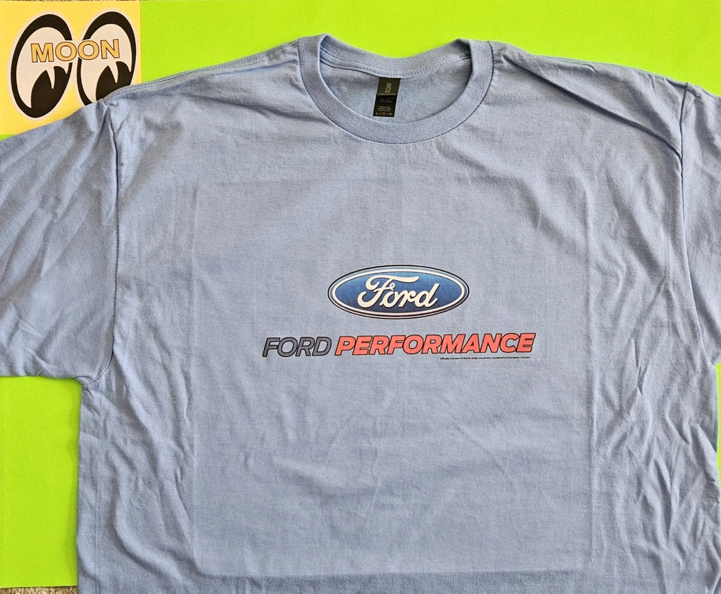 Classic Ford Performance Oval Men's Blue Heavy Cotton T-Shirt.