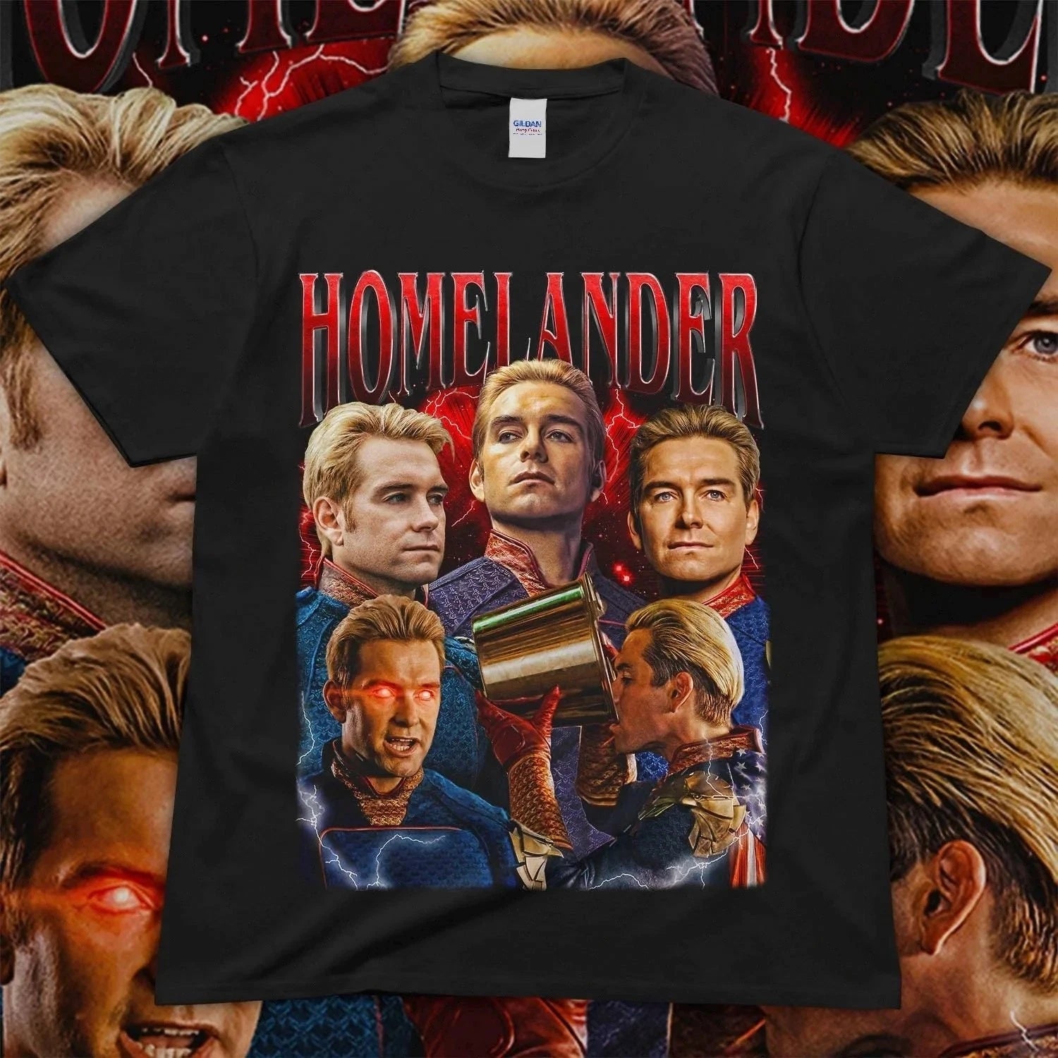 Homelander T-Shirt Graphic Print The Boys Cotton T-Shirt Funny Tees Unisex