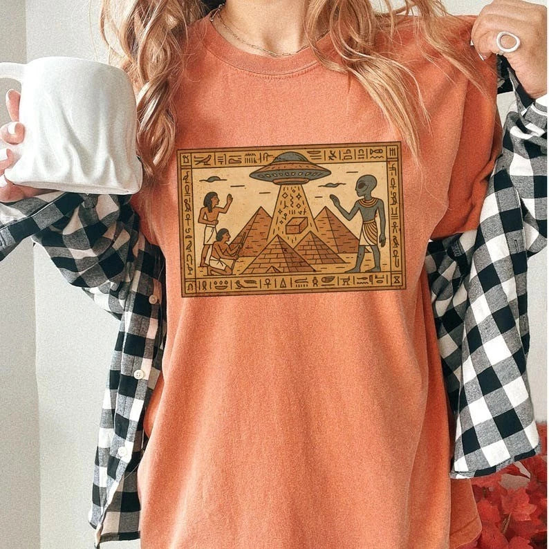 Funny Ancient Aliens T-Shirt, UFO Pyramid Conspiracy Tee