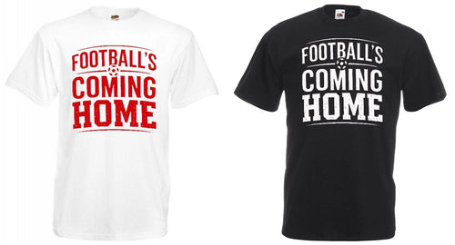 Adults Footballs Coming Home Pistol Font England Supporter Unisex T-Shirt