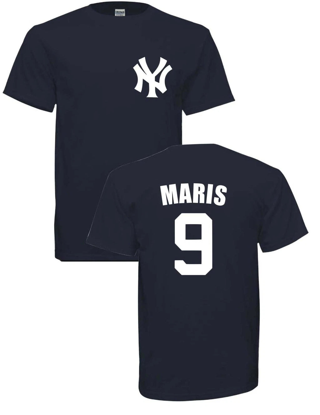 ADULT Roger Maris #9 NEW YORK YANKEES T-SHIRT NAVY or Gray  FREE SHIPPING