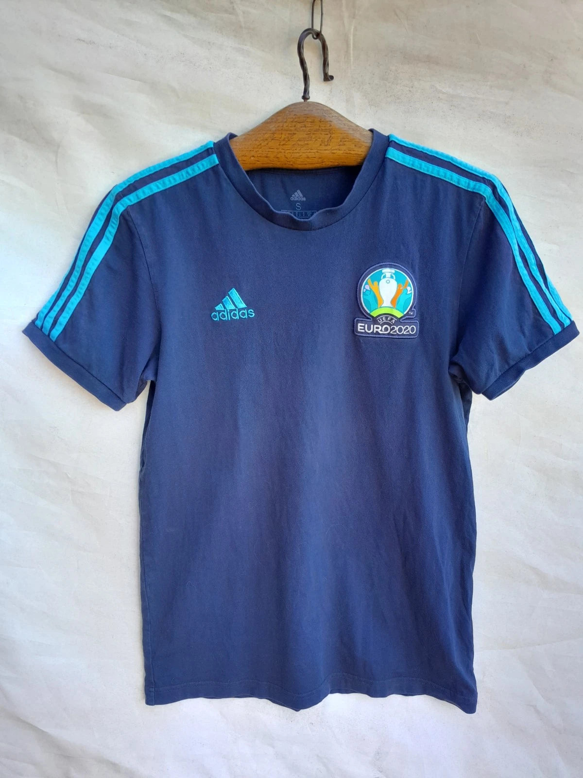 adidas UEFA EURO 2020 Mens S Blue Soccer Football T-Shirt Fan Graphic
