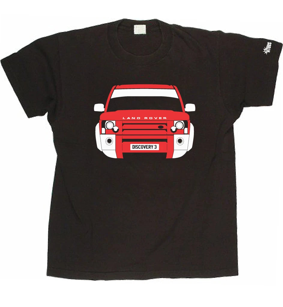 CUSTOM HTees T-shirt - LR DISCOVERY 3, Pick car colour & plate, S-XXXL