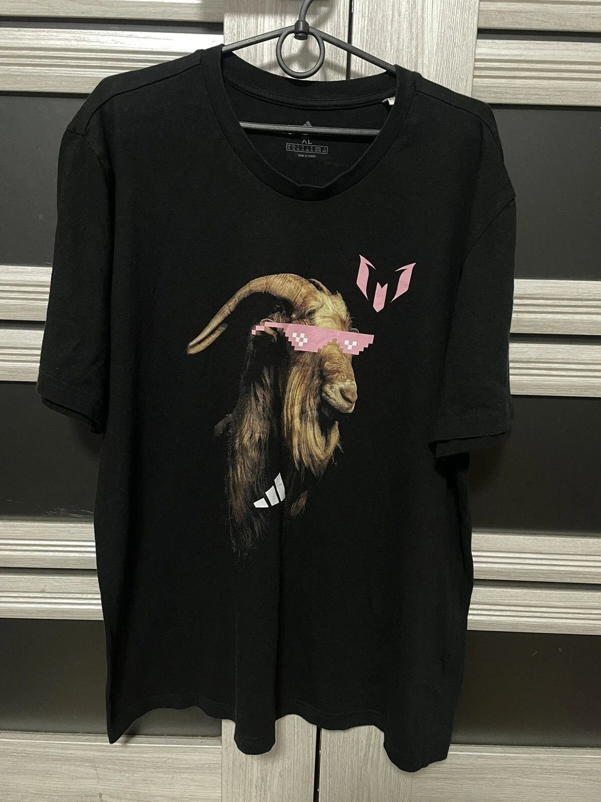 Adidas Messi “The Goat” Graphic T-Shirt Inter Miami Theme Men’s XL Black Soccer