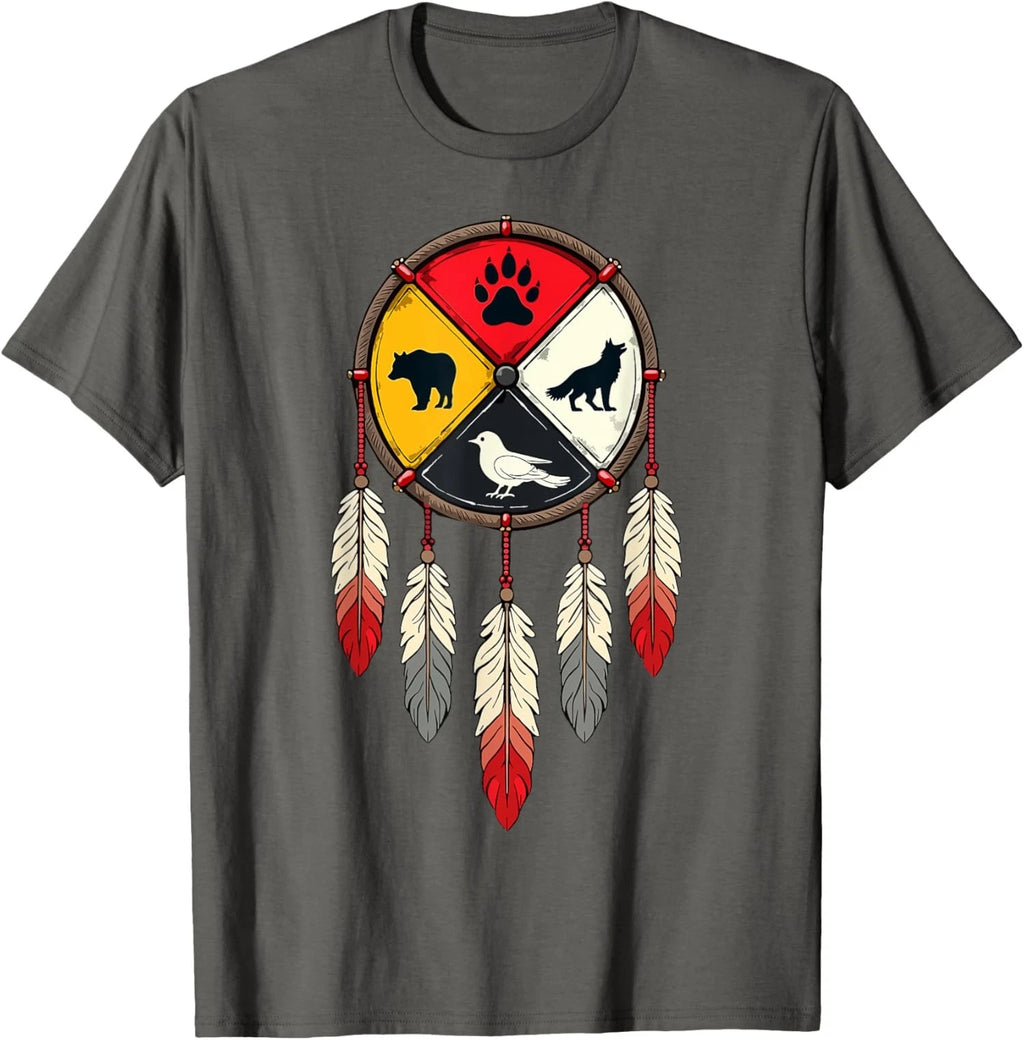 Native American Wheel Indigenous Medicine Wheel Unisex T-Shirt