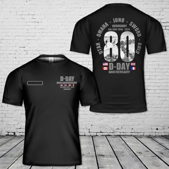 Custom Name D-Day 80th Anniversary 2024 T-Shirt 3D