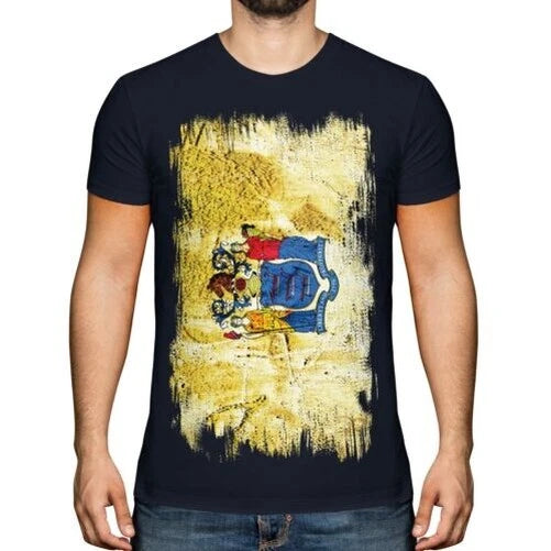 NEW JERSEY STATE GRUNGE FLAG MENS T-SHIRT TEE TOP NEW JERSEYAN SHIRT JERSEY GIFT