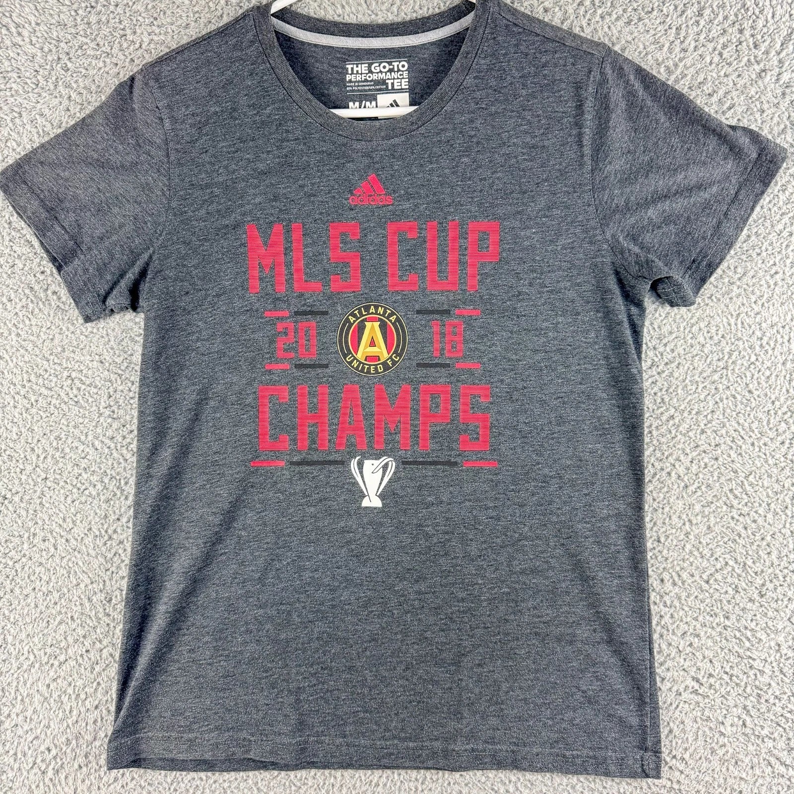 Adidas Atlanta United FC Shirt Adult Medium Gray Futbol Soccer 2018 MLS Champs