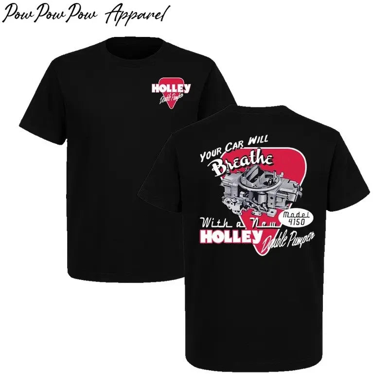 Holley Retro Double Pumper T-shirt, Vintage Car Graphic Tee, Classic Truck Crewn