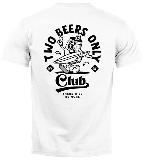 Backprint T-Shirt Mens Beer Saying Motif Print Comic Style Summer Party Beach