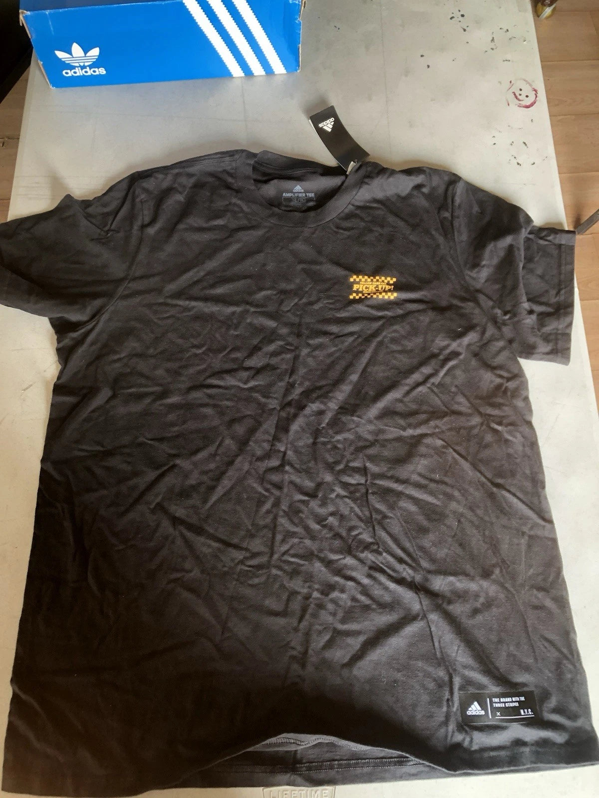 adidas Men's Amplifier Tee Black NYC YELLOW CARD CAB RARE XXL