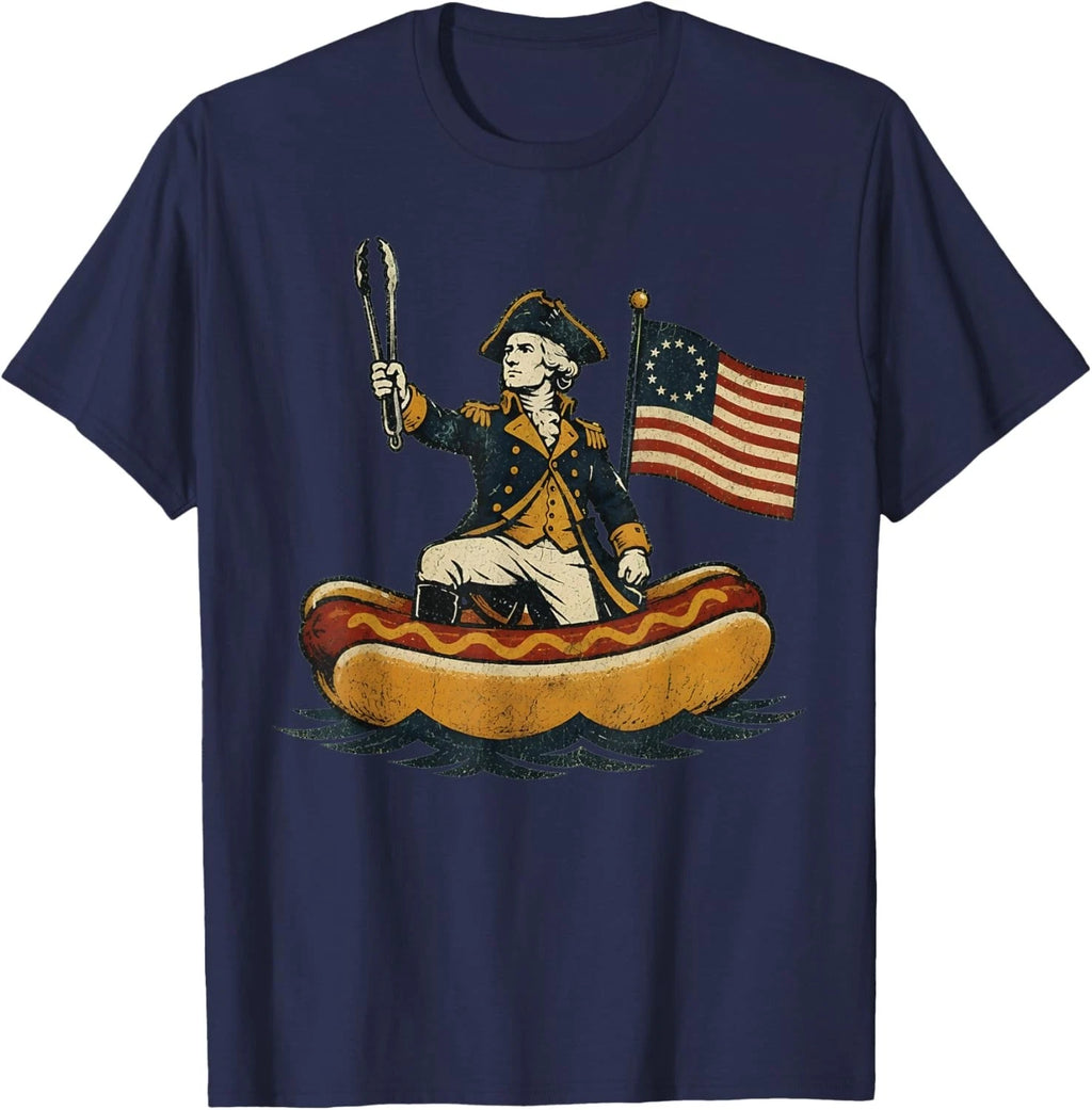 Delaware Dog Funny George Washington Hotdog Patriotic Unisex T-Shirt