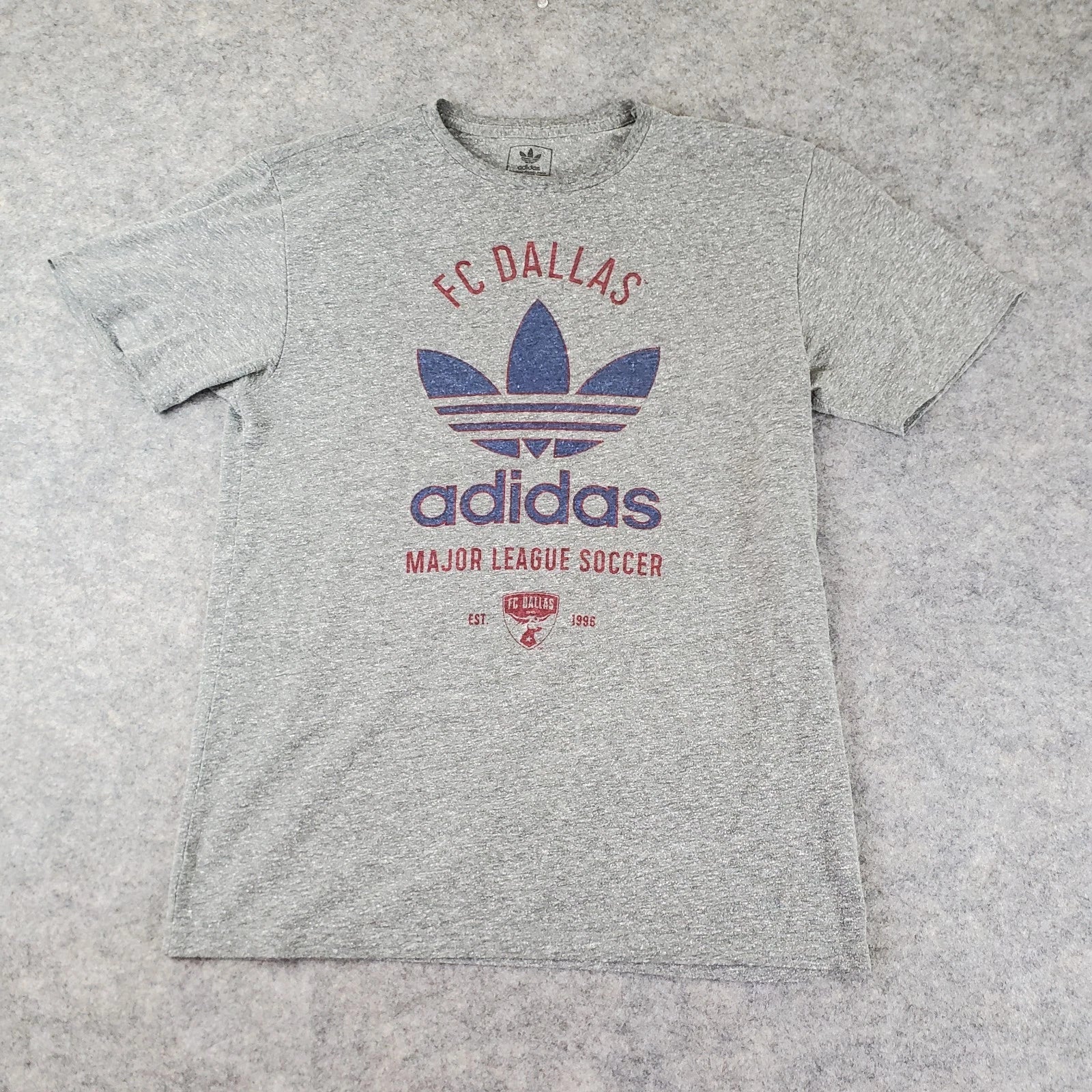 FC Dallas Shirt Mens Medium Gray Crew Neck Short Sleeve Graphic Soccer Stretch