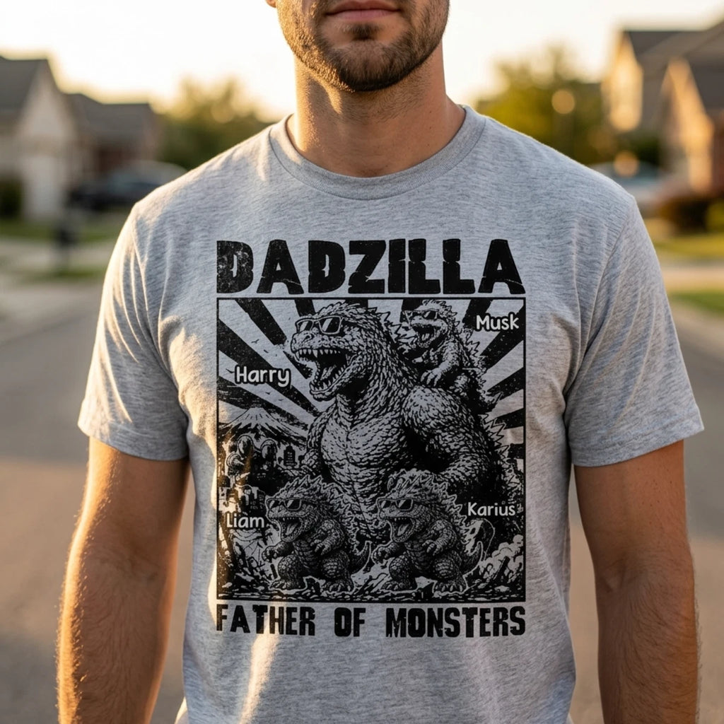 Personalize Dadzilla Father of Monsters Shirt,  Father's Day Custom Name Shirt
