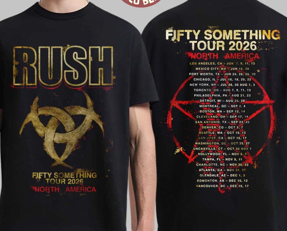 Ru,sh F!fty Something To,ur 2026 M,erch Rush Stage Logo Tour T-Shirt