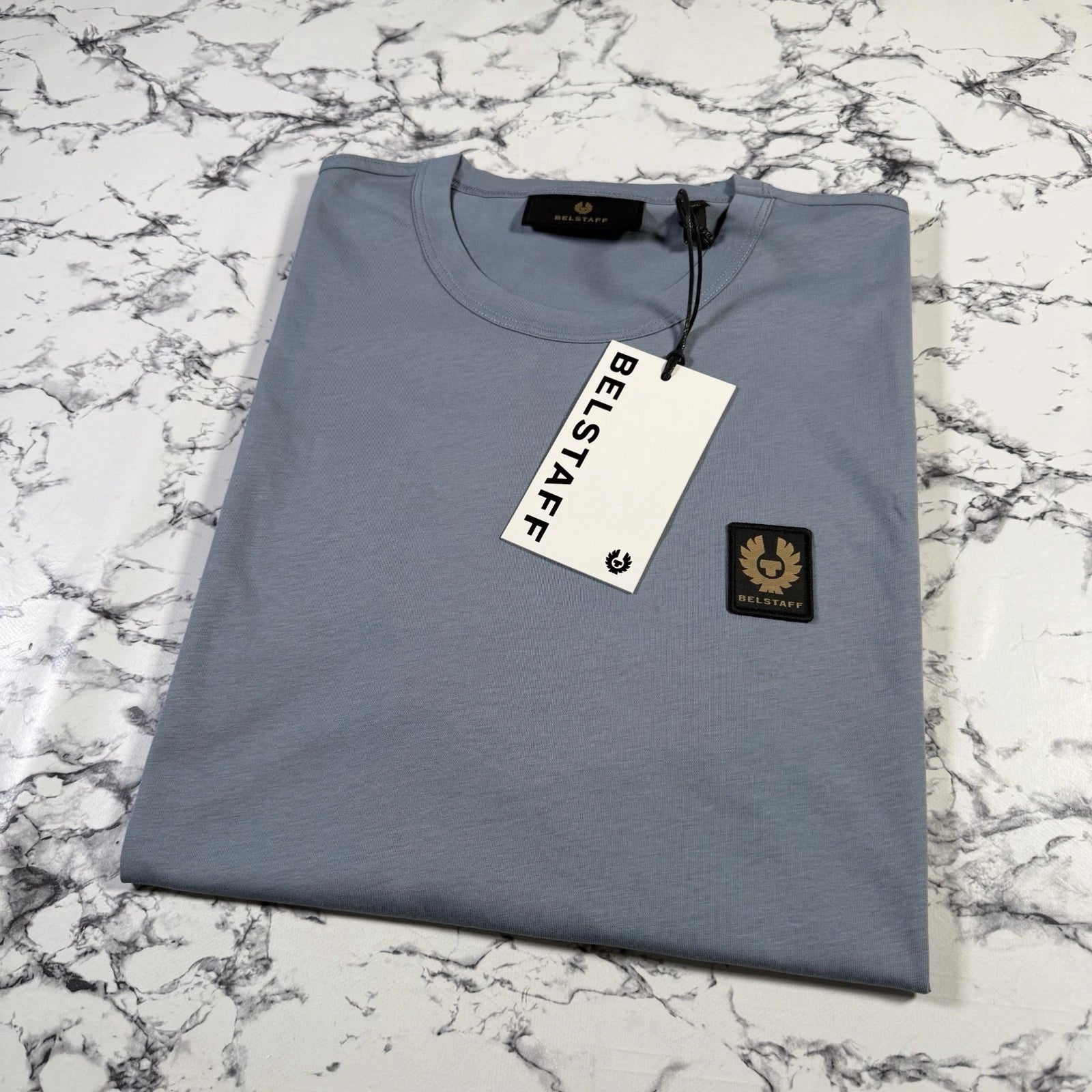 BELSTAFF Mens Blue Flint Phoenix Logo T Shirt SIZE XL BNWT Authentic