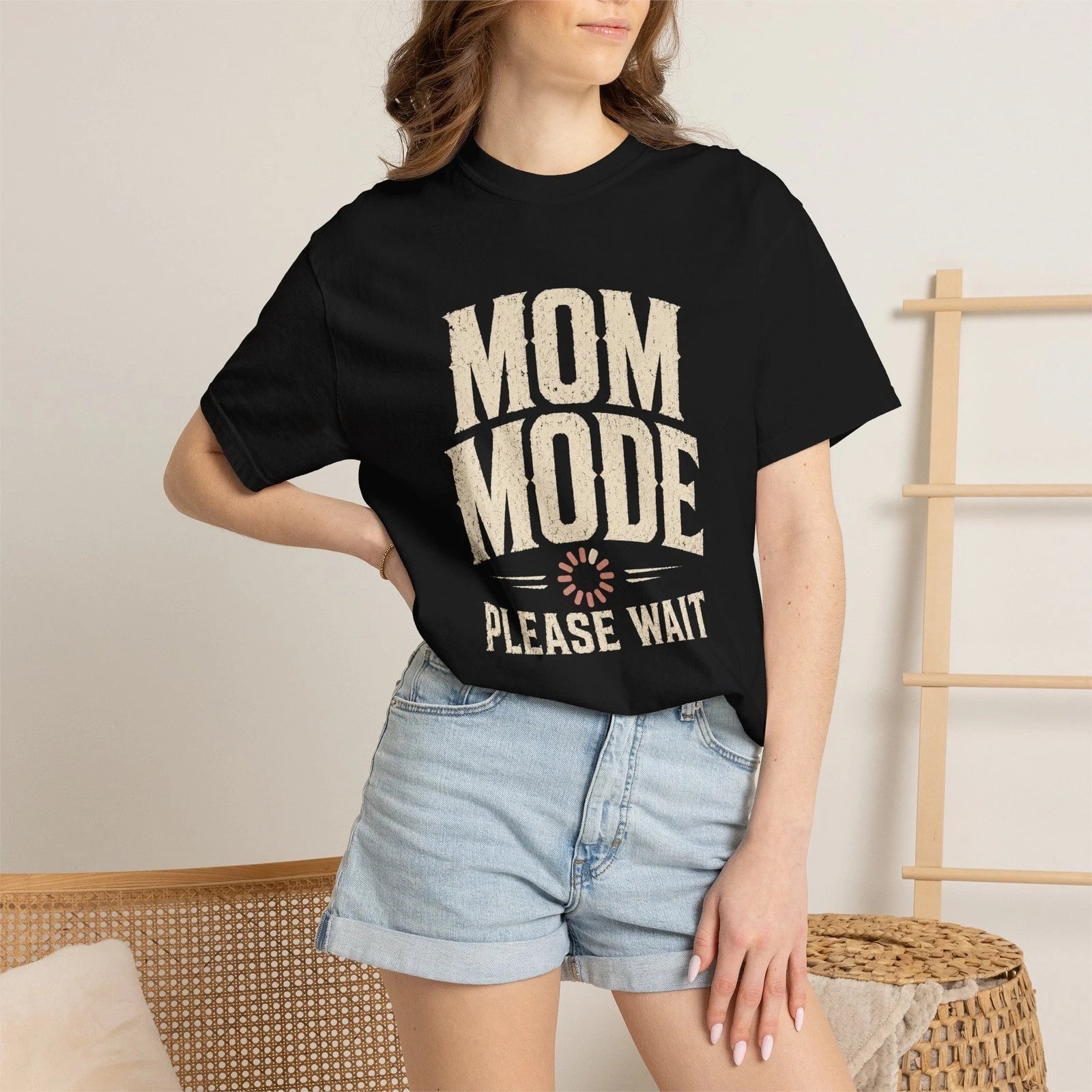 Mom Mode Please Wait T-shirt | Retro Loading Graphic Tee