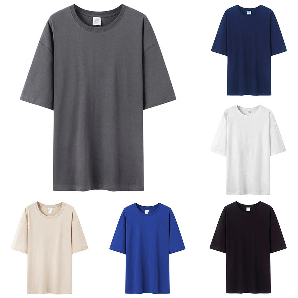 Trendy Short Sleeve Solid Color T Shirts for Men and Women Summer Wear