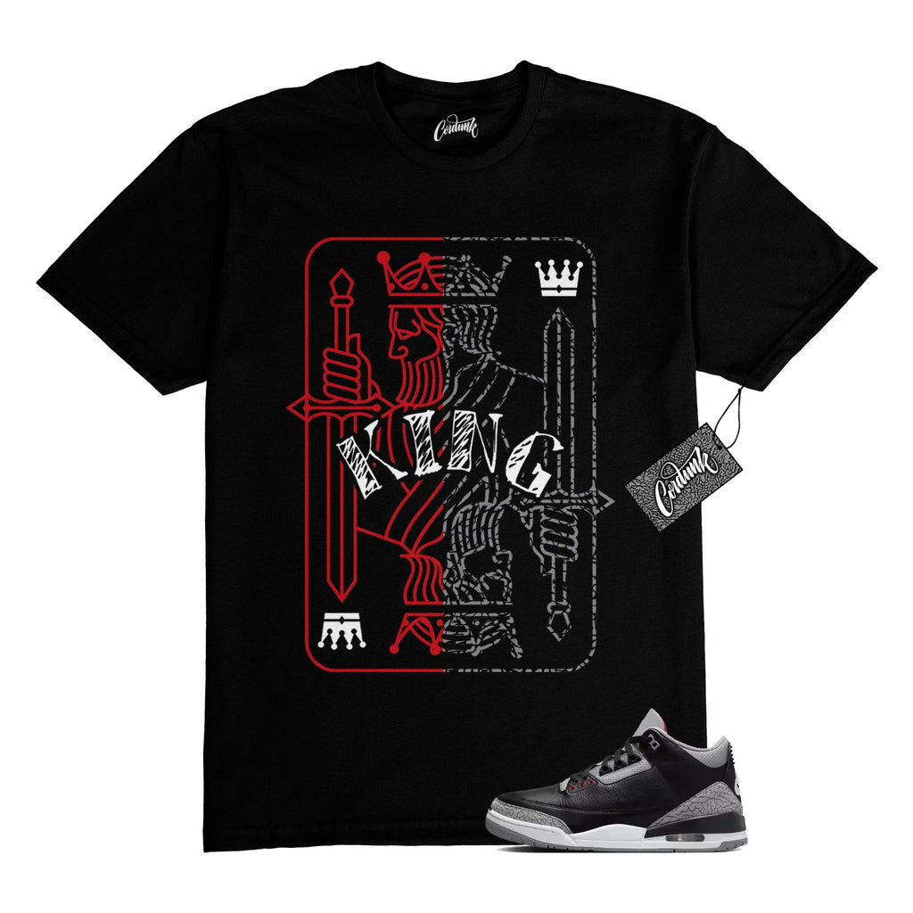 3 Cement Fire Red Cement Grey Elephant Print White Black T Shirt to Match KING