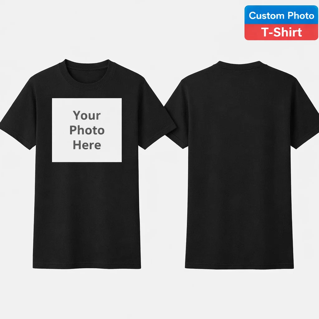 Personalized Photo T-shirt Custom Picture Gifts Your Image and Text Here S-3XL