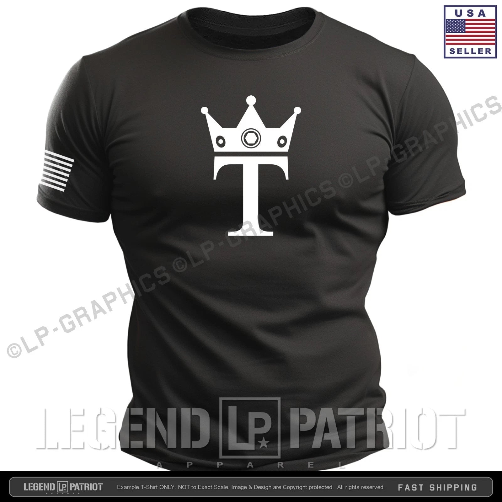 KING TRUMP Logo T-Shirt - patriotic maga usa america 2028 flag men tee S-2XL