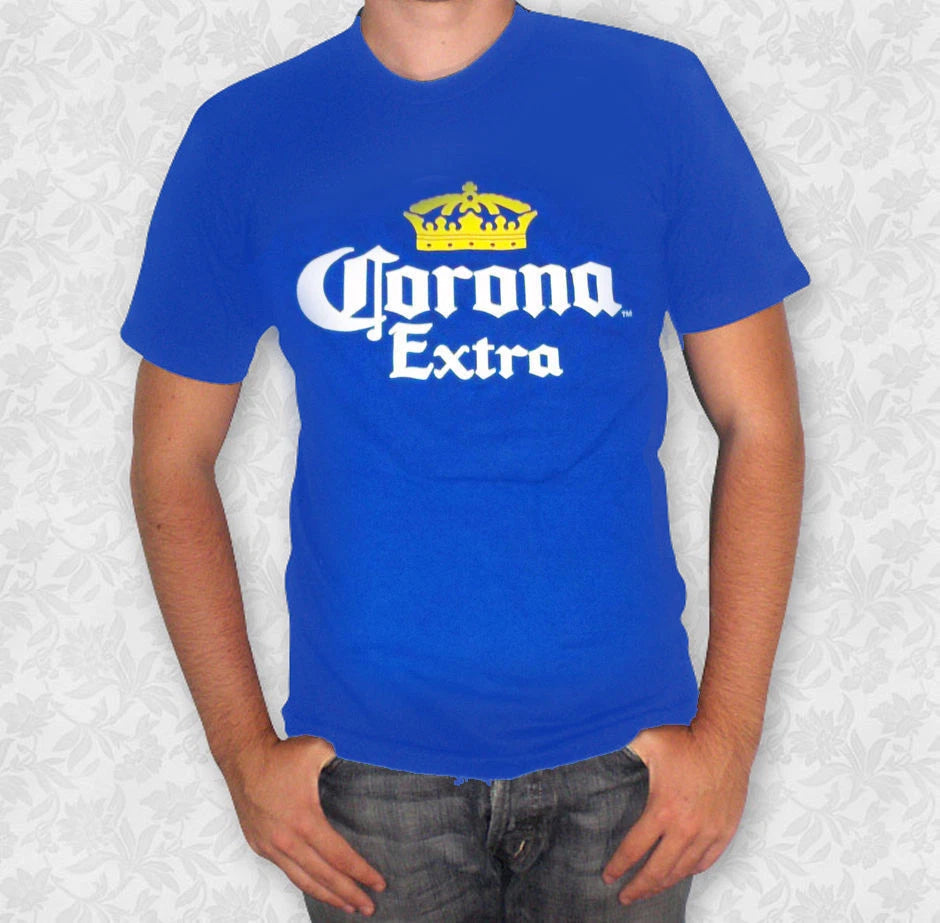 Corona Extra T-Shirt Graphic Royal Blue New w/ Tag Corona Beer Cerveza