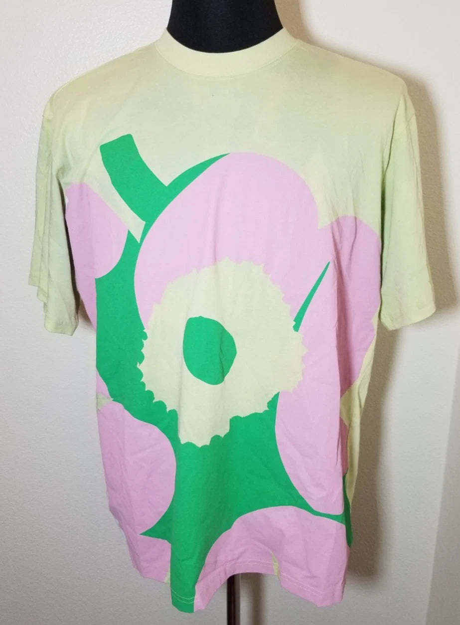 Adidas Marimekko Collab Mens Small Flower Logo Relaxed Baggy T Shirt Street Hip