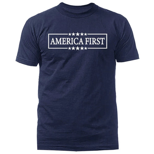 America First Patriotic USA Pride Conservative Political with Stars T-shirt