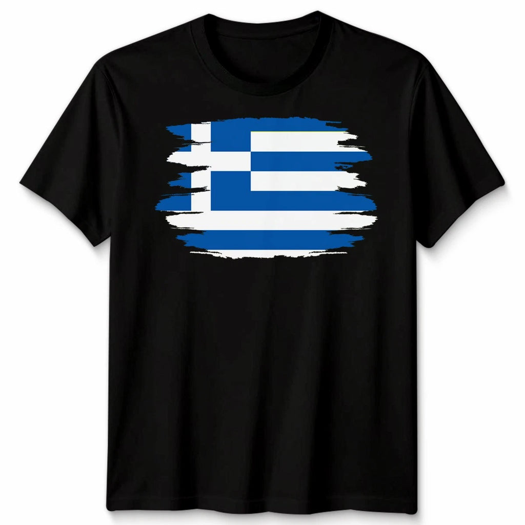 Torn Greece Flag Unisex T Shirt Greek Pride Distressed Design Graphic Tee