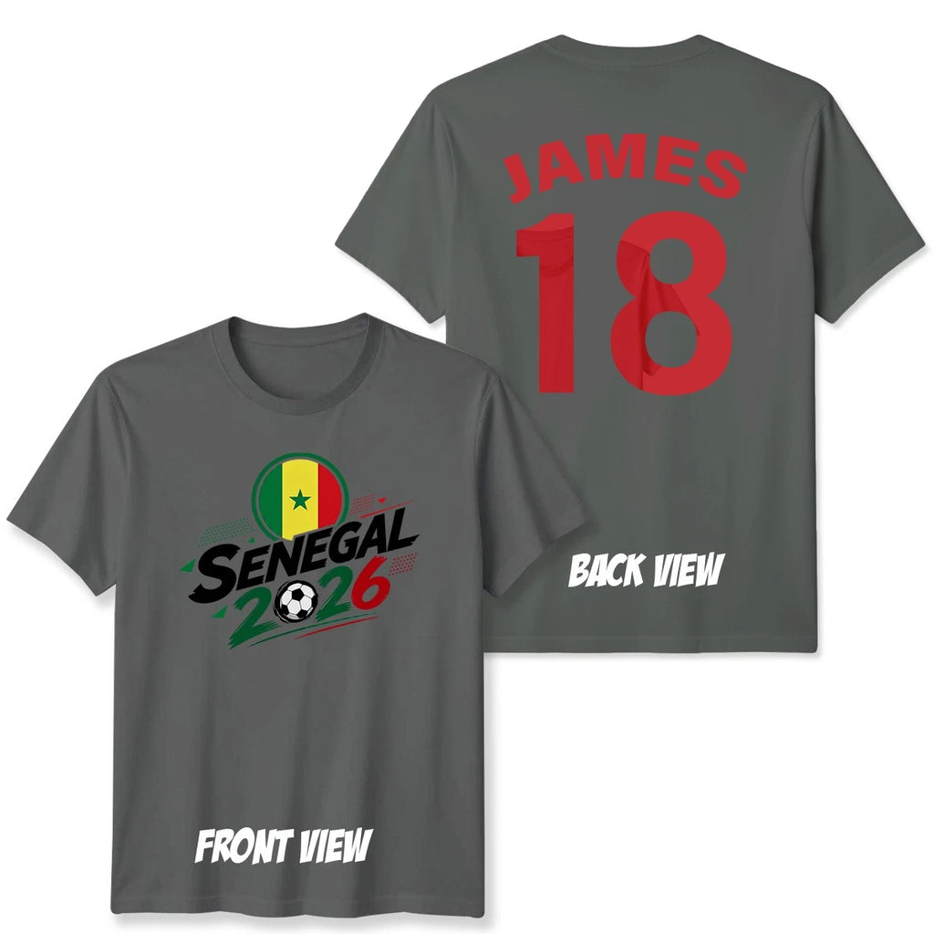 Senegal Personalized Unisex Football T Shirt Custom Name and Number Mens Womens
