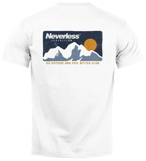 Mens T Shirt Back Print Mountains Hiking Mountain Graphic Vintage Retro Style Men