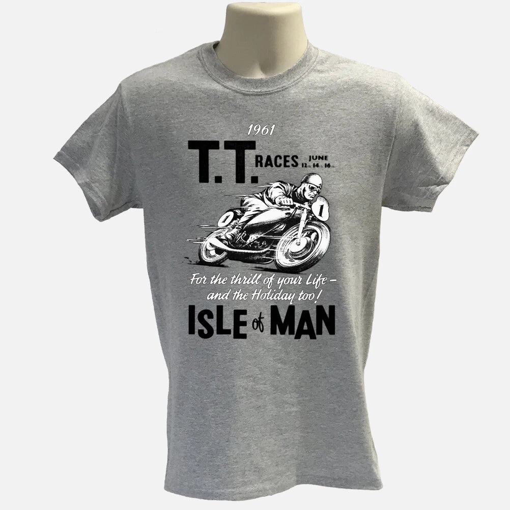 Isle of Man TT T-Shirt Vintage Motorcycle Racing Tee, Classic Biker Graphic Tee